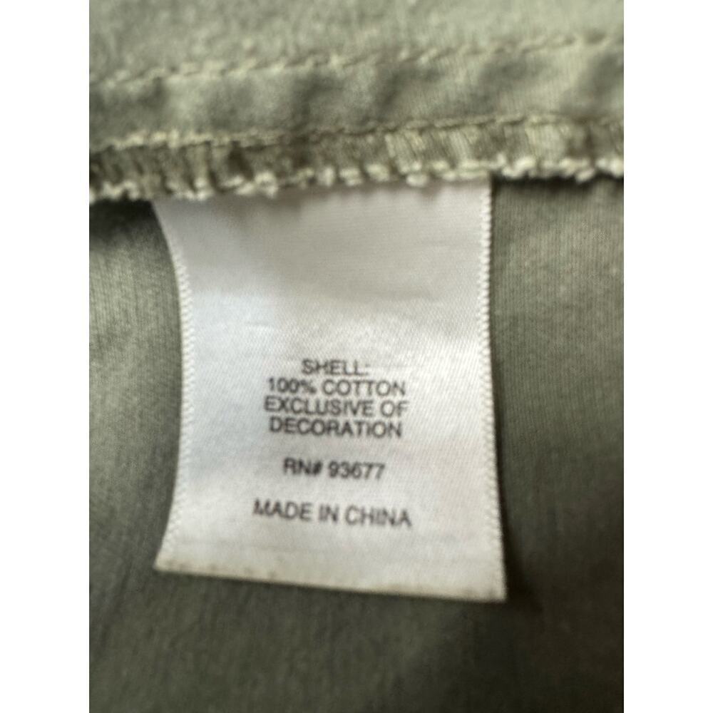a.n.a. Olive Green Utility Jacket Drawstring Waist Snap Zip Closure Size L - Picture 11 of 11